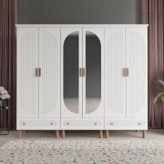 Furkan 6 Kapaklı Gardırop Bohem Modüler Dolap 240cm.