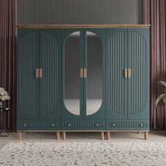 Furkan 6 Kapaklı Gardırop Bohem Modüler Dolap 240cm.