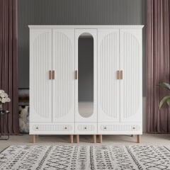 Furkan 5 Kapaklı Gardırop Bohem Modüler Dolap 200cm.