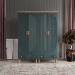 Furkan 4 Kapaklı Gardırop Bohem Modüler Dolap 160cm.